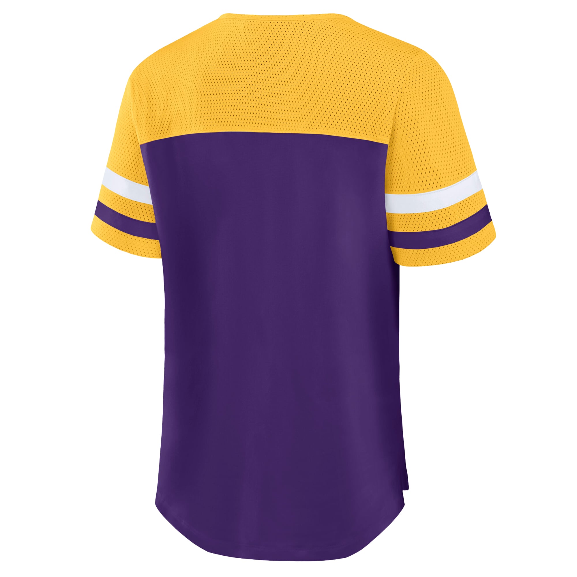 Women's Fanatics Purple/Gold Minnesota Vikings Plus Size Throwback Curl Route Lace-Up T-Shirt